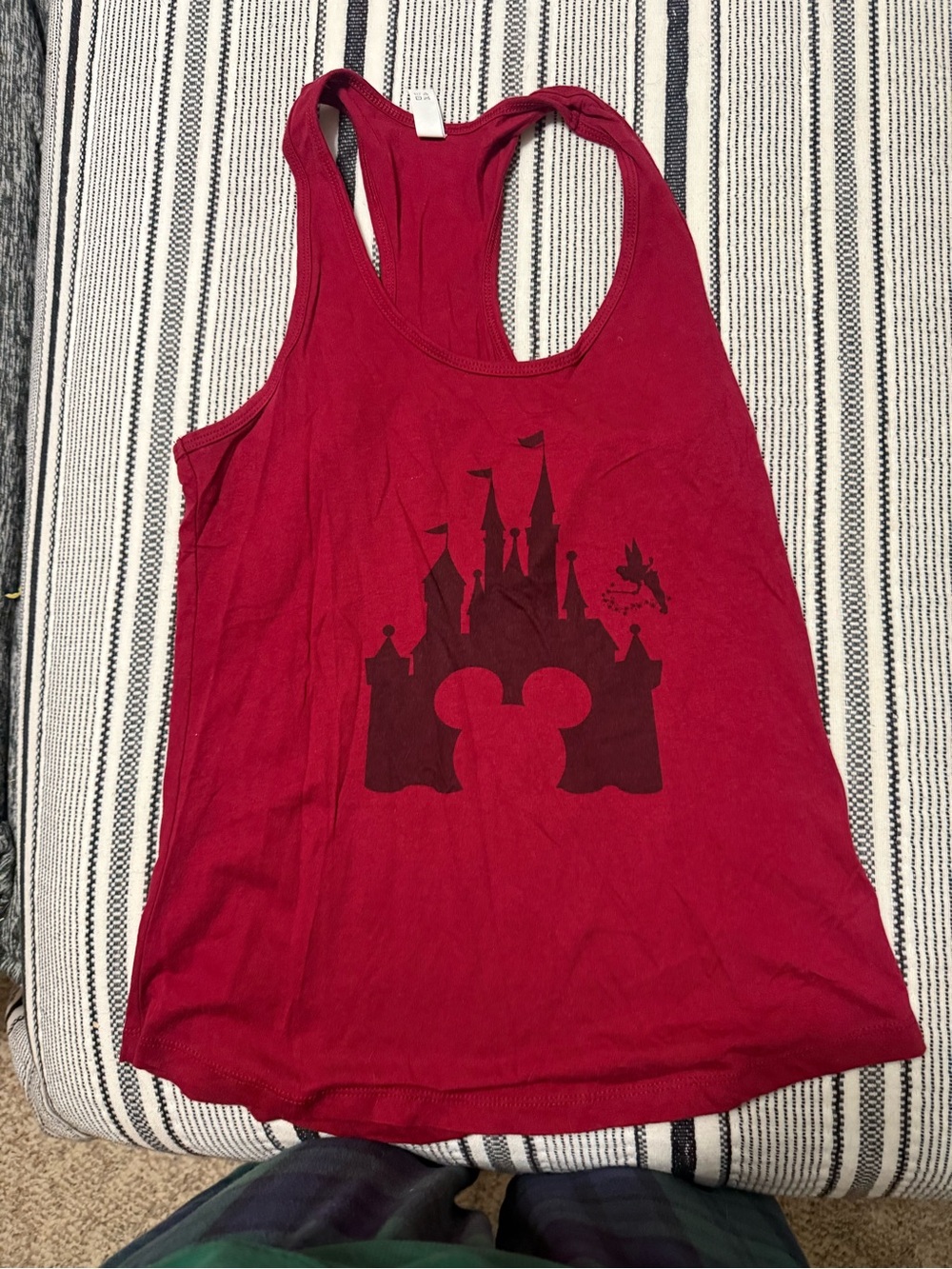 Disney Next Level Apparel Burgundy Tank Top with castle